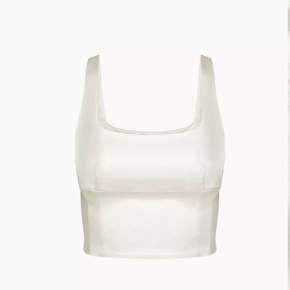 Aritzia cropped satin top